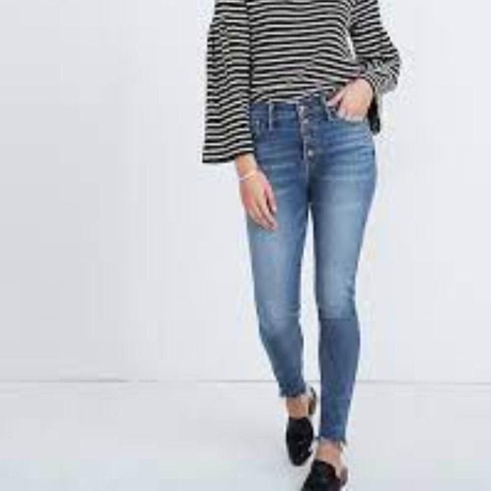 Madewell 10" High-Rise 26 Skinny Jeans Button-Front Edition
